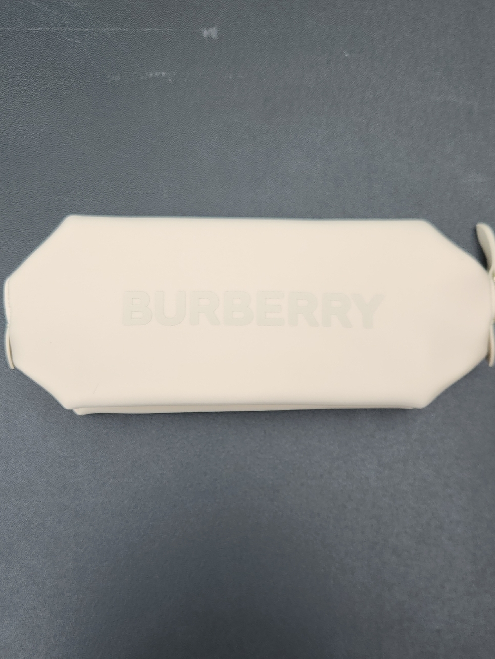 Burberry Cream Embossed Logo Pouch